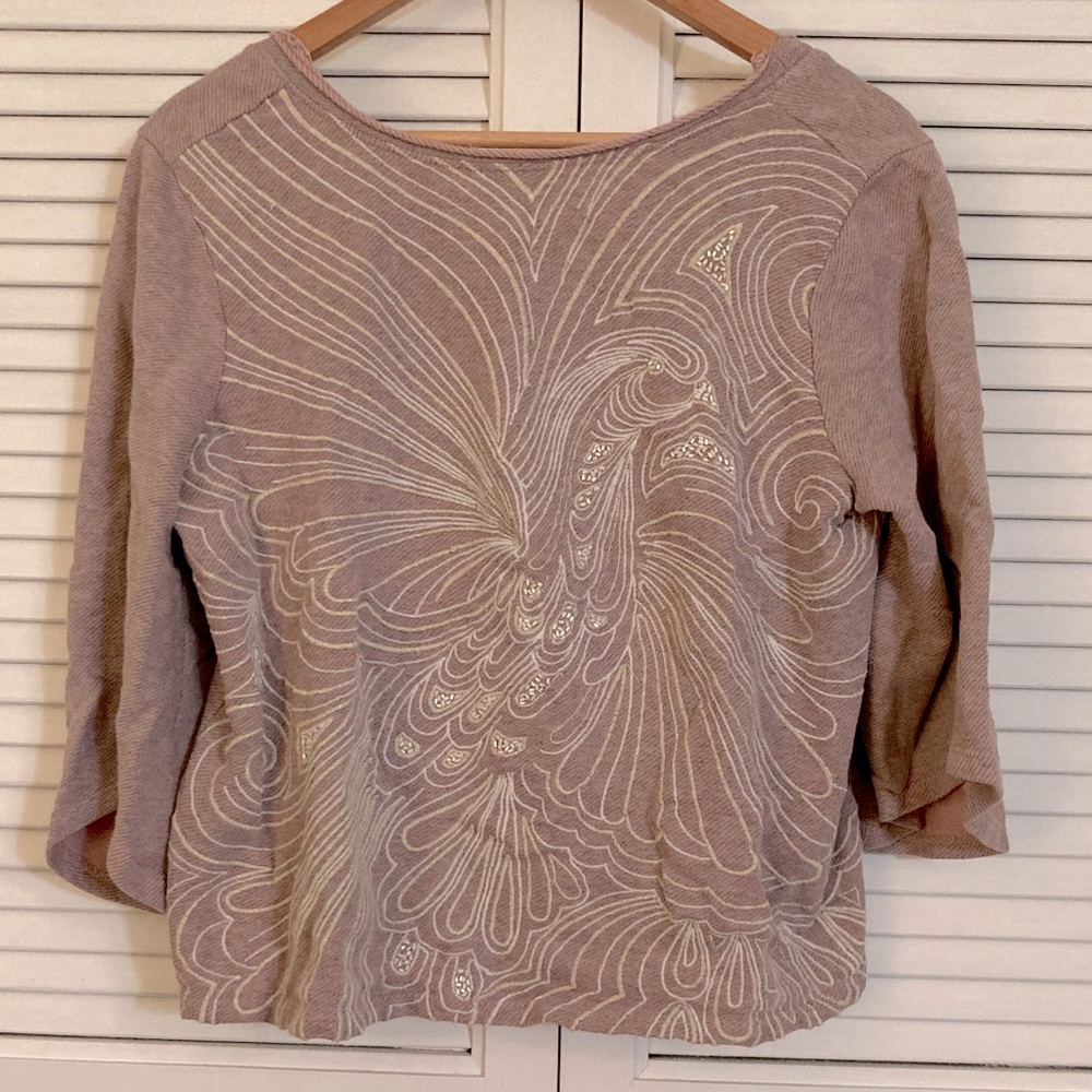 Pale pink embroidered top